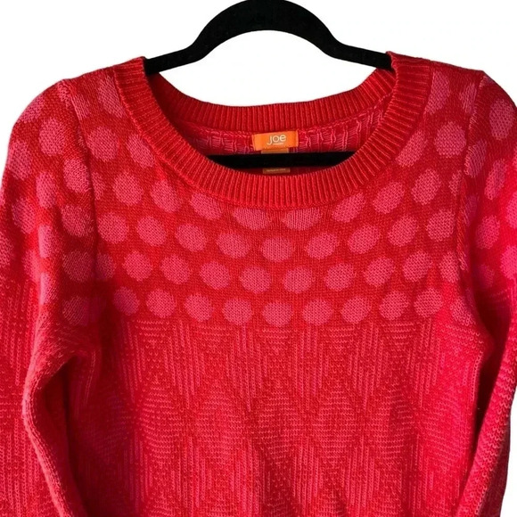 JOE FRESH | NWOT | LONG SLEEVE CREW NECK COTTON SWEATER ORANGE PINK | MEDIUM - Picture 3 of 8